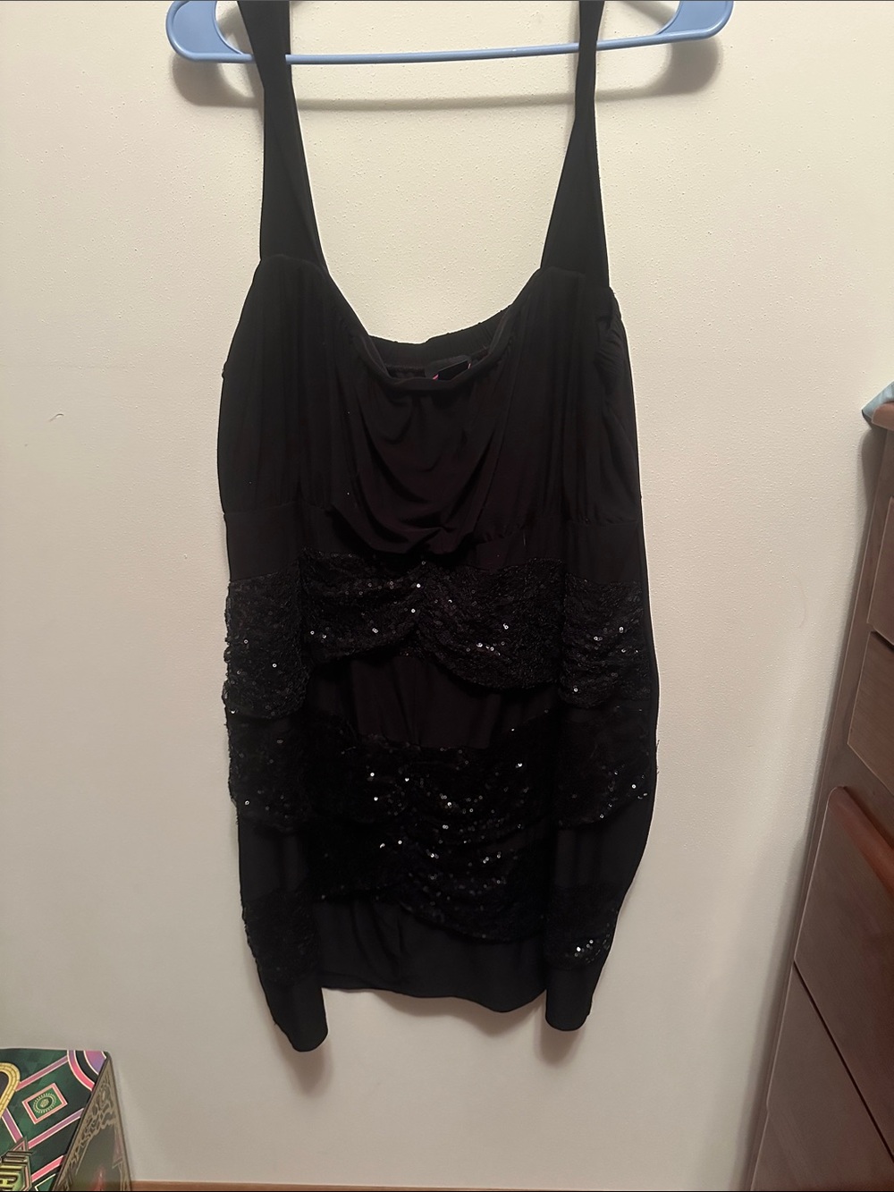 torrid Black Sequin Tiered Camisole